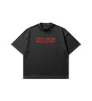 Black t-shirt with red 'Club Cosmo's' text on a white background.