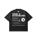 club cosmos 8 ball black graphic t shirt with white text