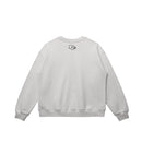 Gray sweatshirt with a small Club Cosmo's logo on the back against a white background.