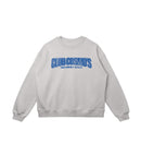 Gray sweatshirt with blue 'CLUB COSMO'S' text on a white background.