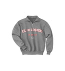 Gray sweatshirt with 'Club Cosmo's Los Angeles' text on a white background.