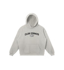 Gray hoodie with 'Club Cosmo's' logo and text on a white background.