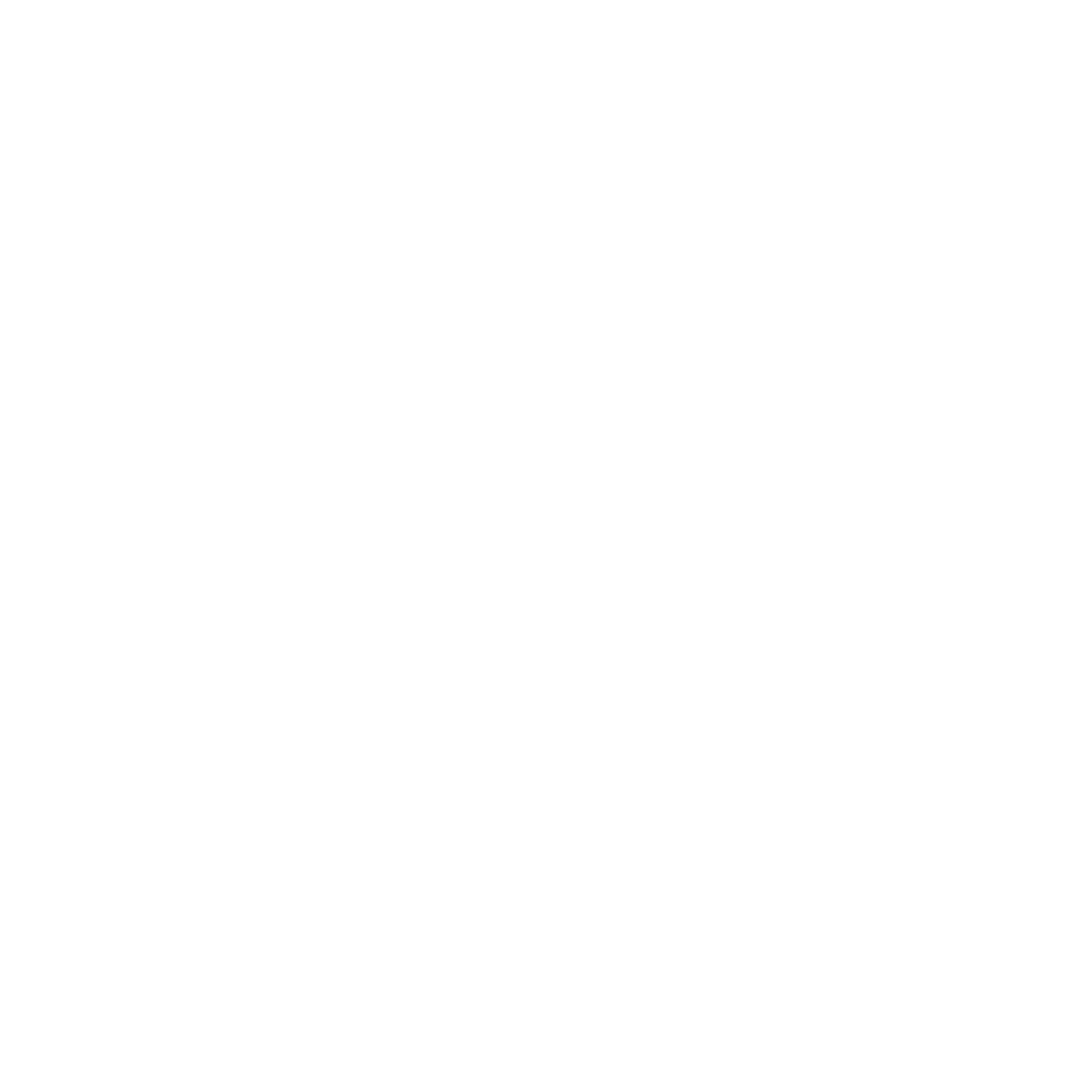 Cosmo the Cosmic Heart white logo outline.